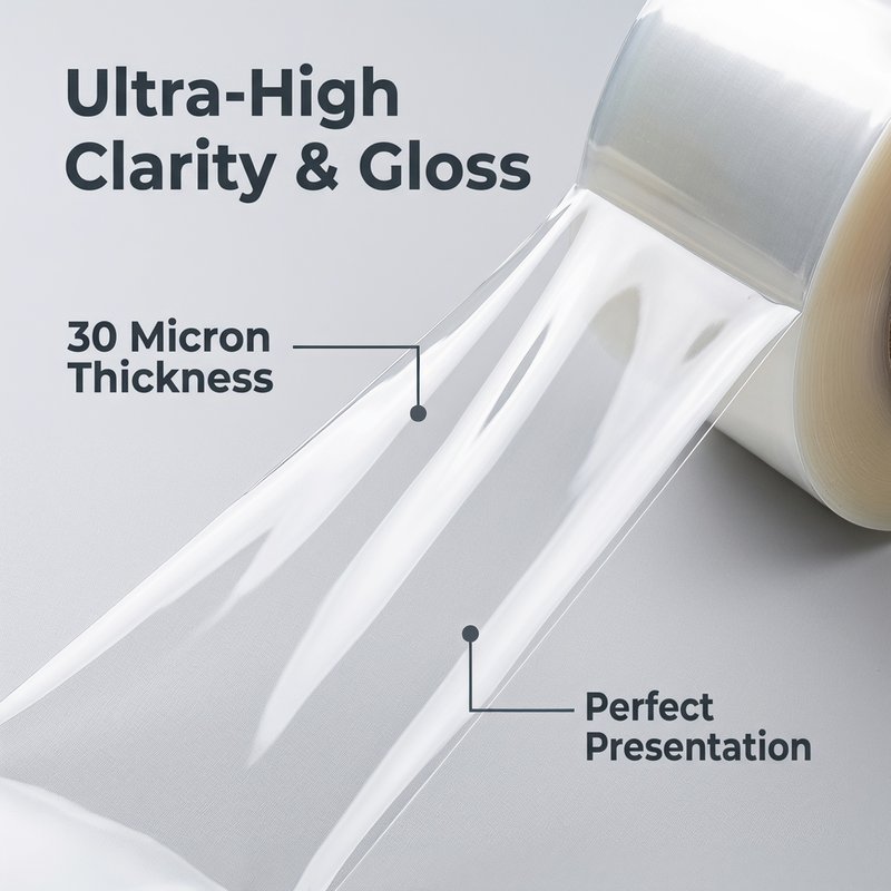 Custom 300mm BOPP Heat-Seal Film Roll – Food-Grade 30 Micron, Factory Direct - image 3