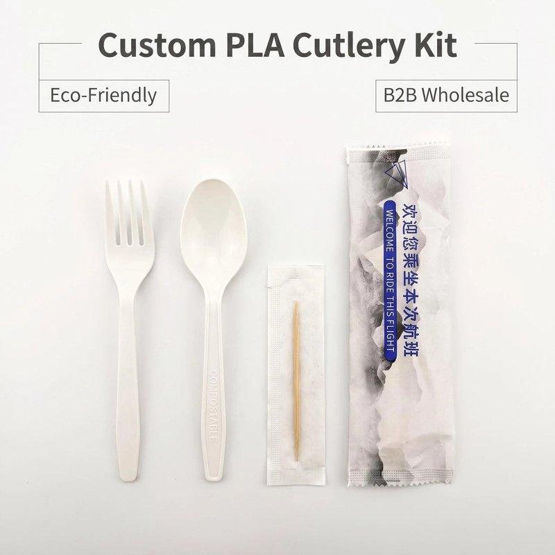 Custom PLA Fork and Spoon Cutlery Kit – Biodegradable, Bulk &amp;amp;amp;amp;amp; OEM Inflight - image 1