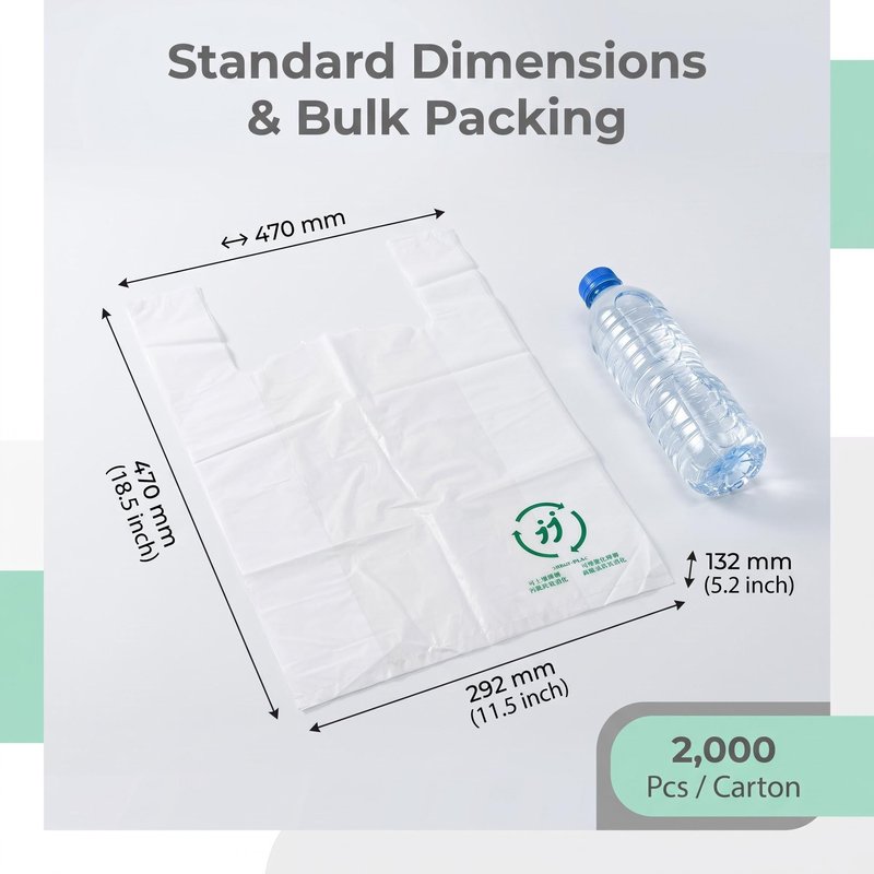 Custom PLA/PBAT Biodegradable T-Shirt Bags Small – Takeaway &amp;amp;amp;amp;amp; Retail Bulk OEM - image 3
