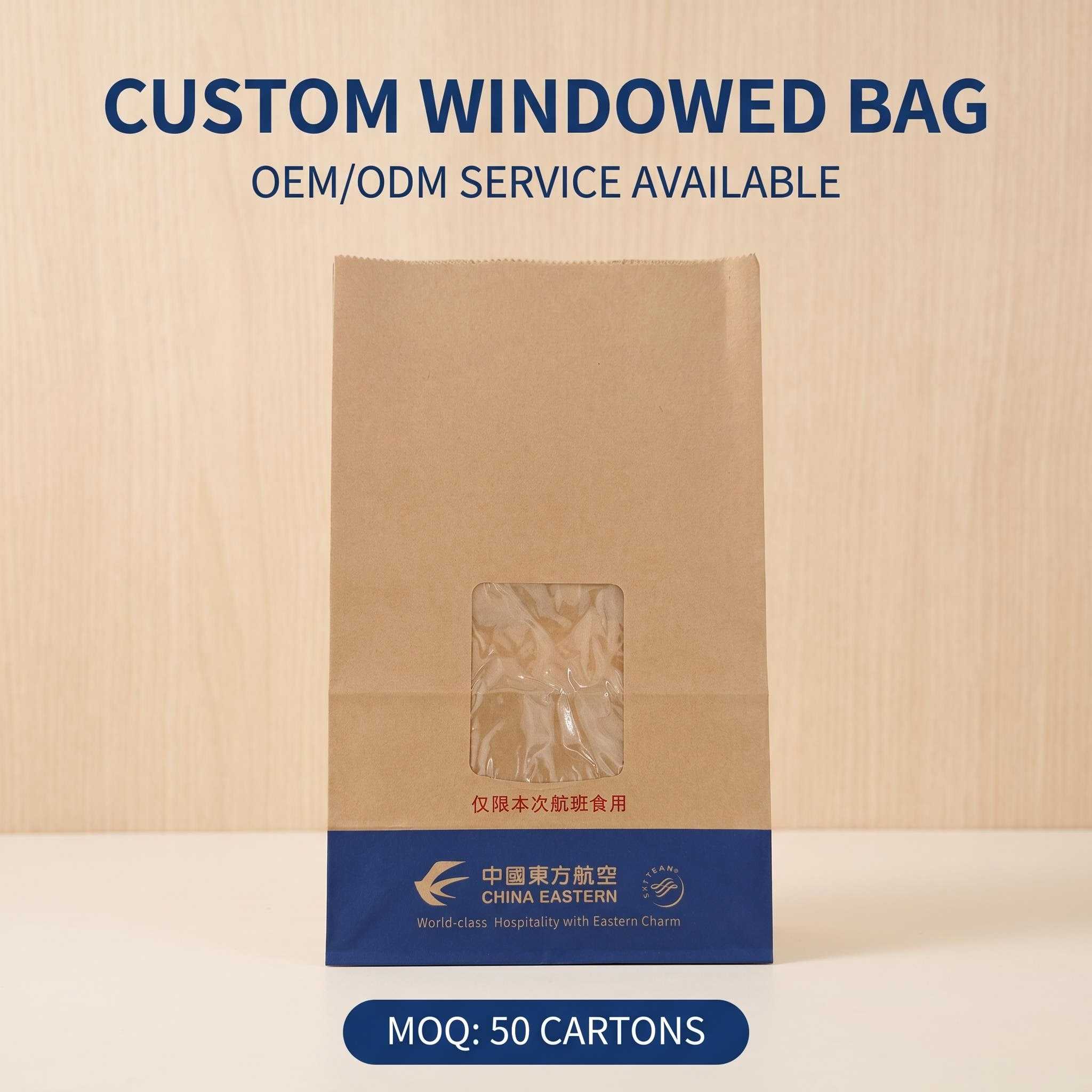 Custom windowed kraft paper bag 60g food-grade bulk – Xinghan OEM